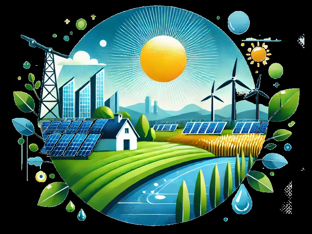 Illustration erneuerbarer Energieanlagen